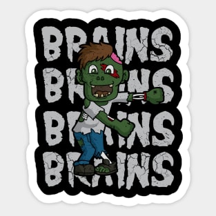 Halloween Flossing Zombie Brains Sticker